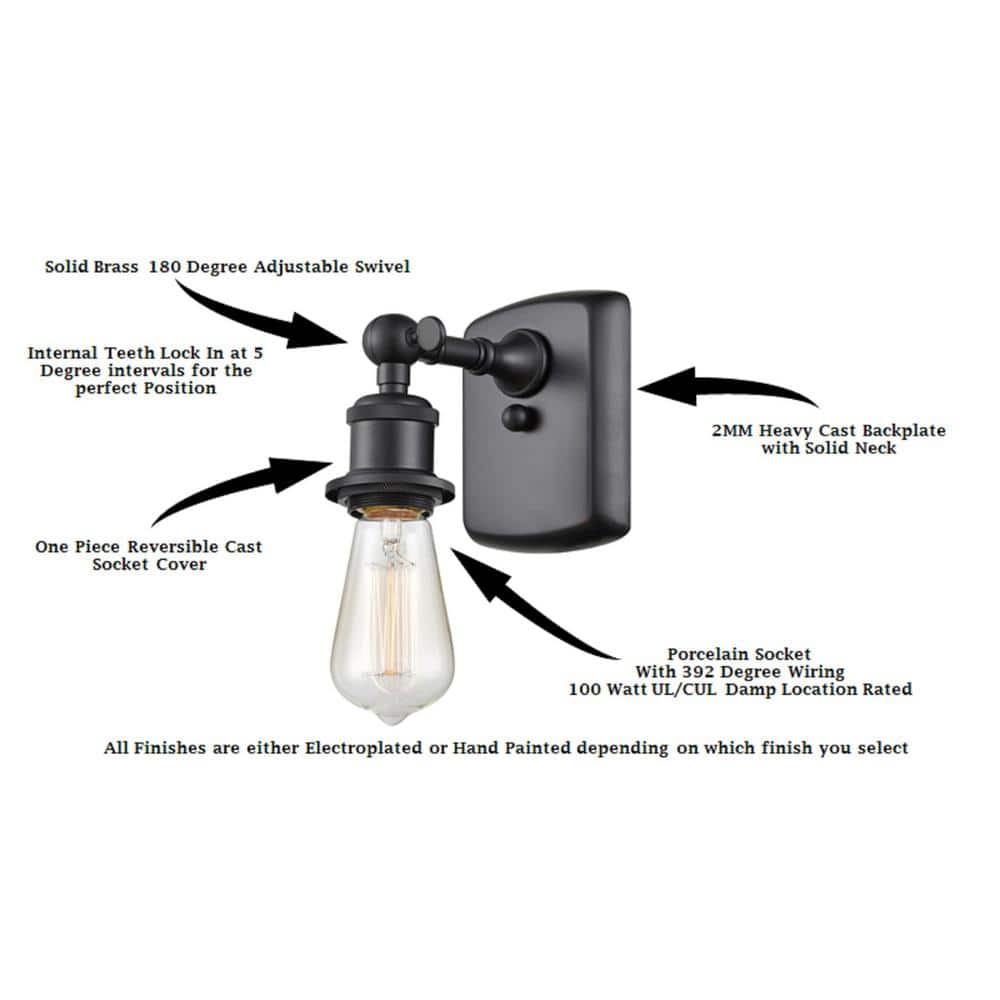 Matte Black and White Glass Adjustable Wall Sconce