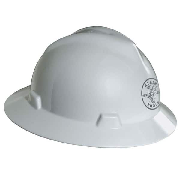 Unbranded V-Gard Hard Hat, White, with Klein Lineman Logo