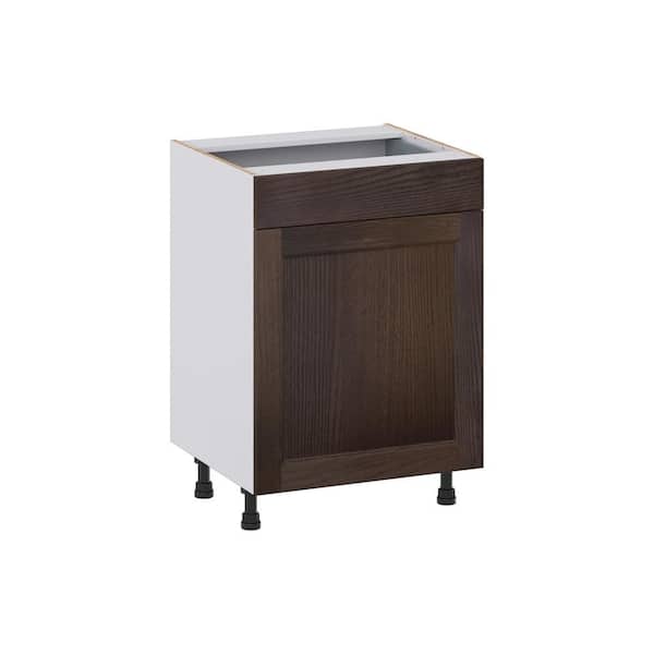 Georgetown 24 in. W x 21 in. D x 34.5 in. H Assembled Bath Base Kitchen Cabinet in Chestnut with 1-Drawer