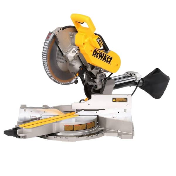 DEWALT - 15 Amp Corded 12 in. Double Bevel Sliding Compound Miter Saw with XPS technology, Blade Wrench and Material Clamp