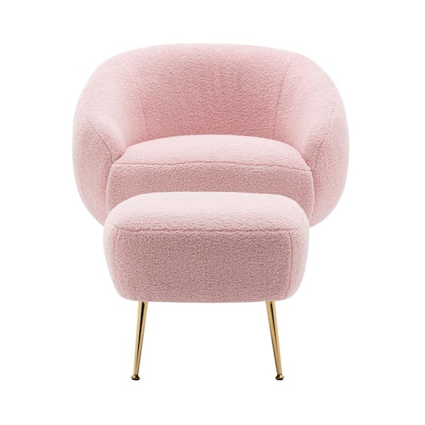 pink chair and ottoman set