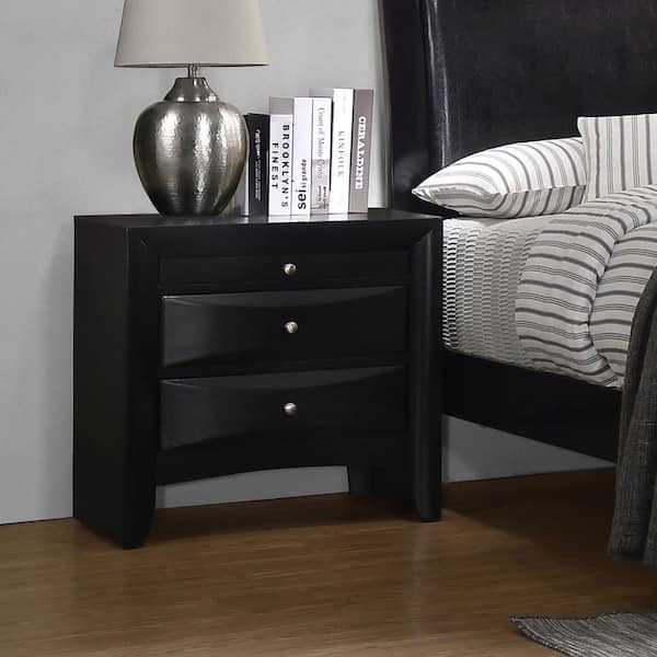 Coaster Briana Black Rectangle 2-Drawer Nightstand 200702 - The