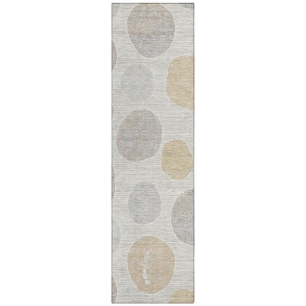 Chantille Machine Washable Indoor/Outdoor Abstract ACN3056 Ivory 2 ft. x 7 ft. Runner Rug