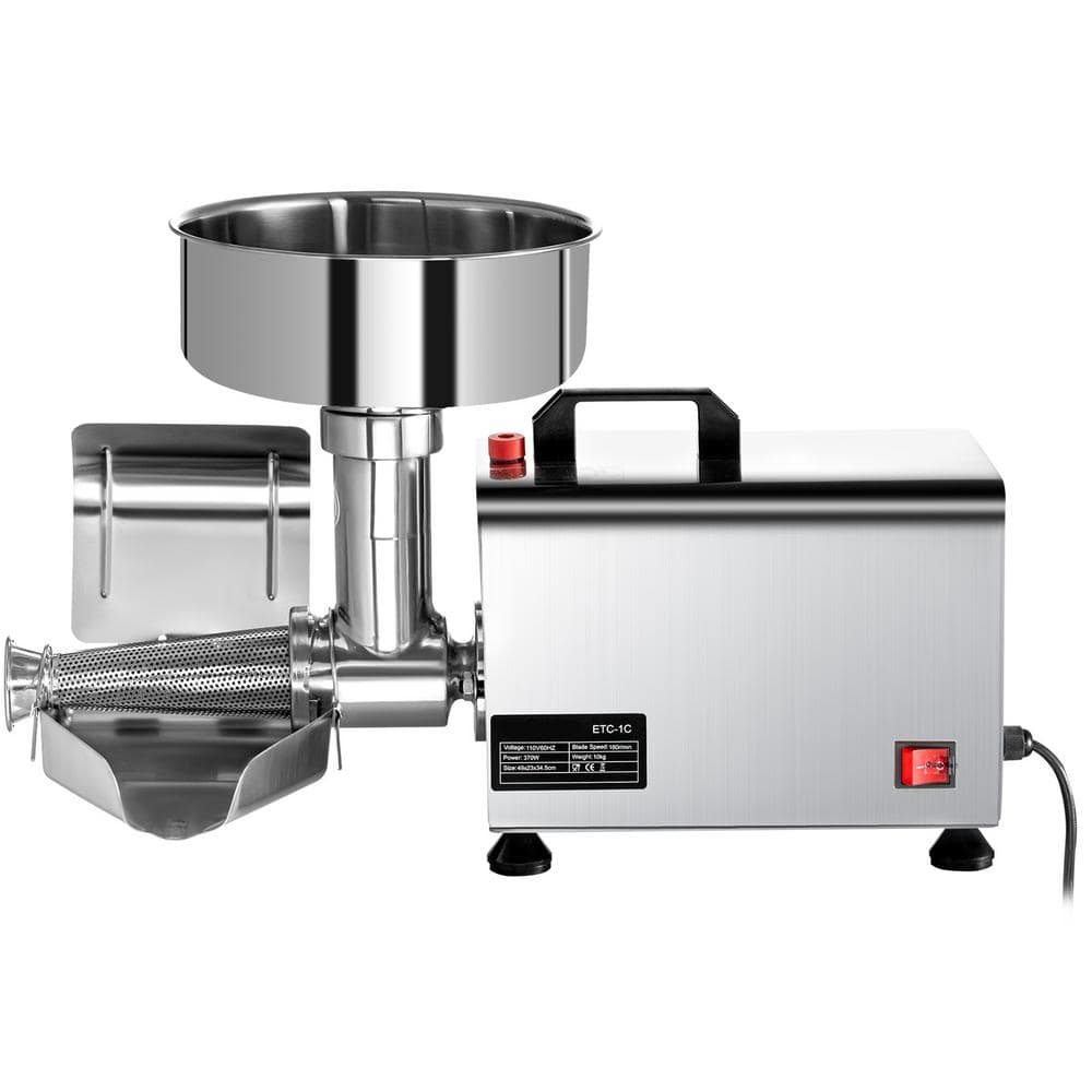 110-Volt Electric Tomato Strainer 370 Watt Commercial Tomato Milling Machine, Stainless Steel Press, 90-160 Kg/H Pure