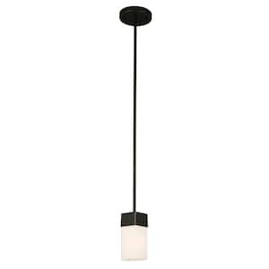 Ciara Springs 5.13 in. W x 51.63 in. H 1-Light Oil Rubbed Bronze Mini Pendant Light with Frosted Glass Shade