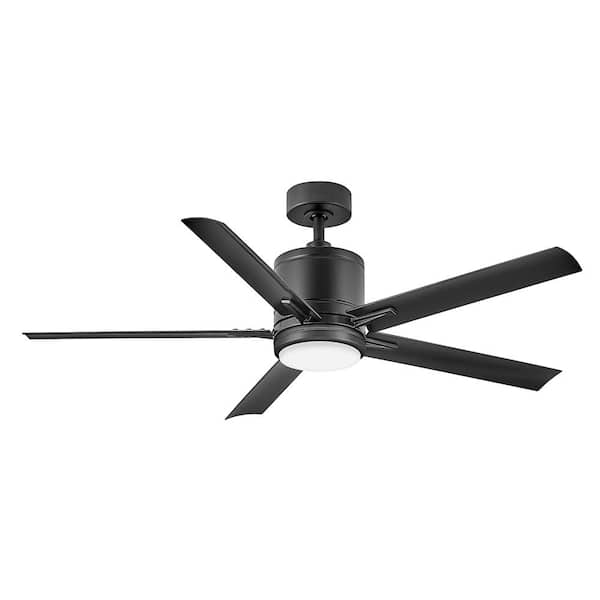 HINKLEY Vail 52.0 in. Indoor/Outdoor Integrated LED Matte Black Ceiling Fan with Remote Control