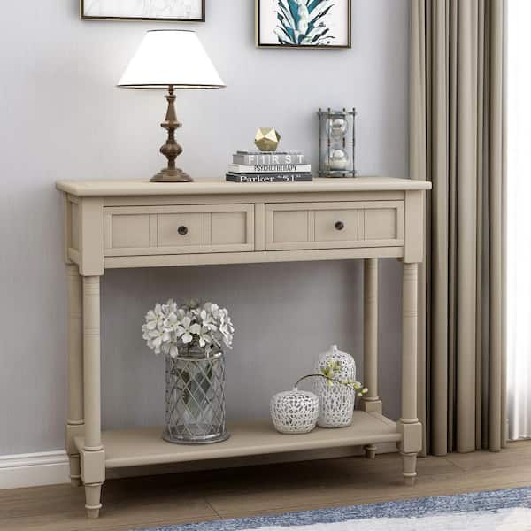 Nathan James Virgo Farmhouse Light Brown Console Accent Table for Entryway  and Living Room 