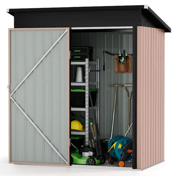 Sizzim 5 ft. W x 3 ft. D Single Slope Roof Metal Storage Shed