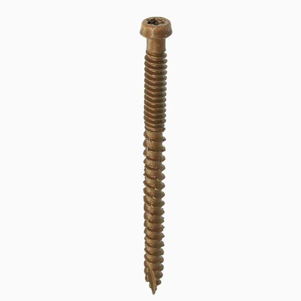 #9 x 3 in. Coarse Brown Polymer-Plated Steel Star-Drive Bugle Head Composite Deck Screws (5 lb. Pack)