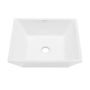 St. Tropez Square Ceramic Bathroom Vessel Sink in White
