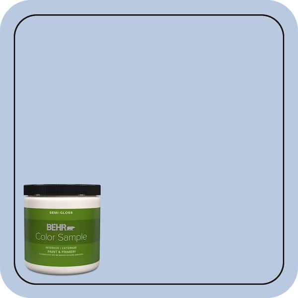 BEHR PREMIUM PLUS 8 oz. #590C-3 Mystic River Semi-Gloss Interior/Exterior Paint & Primer Color Sample