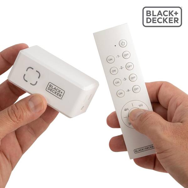 BLACK+DECKER Wireless Remote Control Outlets Black/Mat Remote