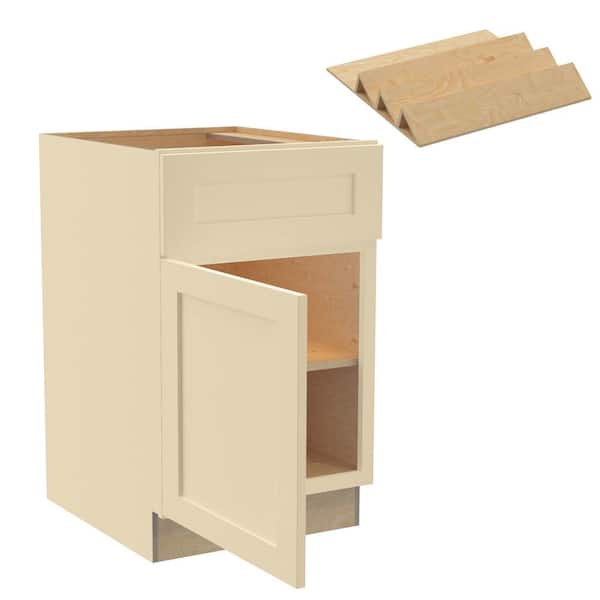 Home Decorators Collection Newport 21 in. W x 24 in. D x 34.5 in. H Assembled Plywood Base Kitchen Cabinet in Blended Cream with Spice Soft Cls LH