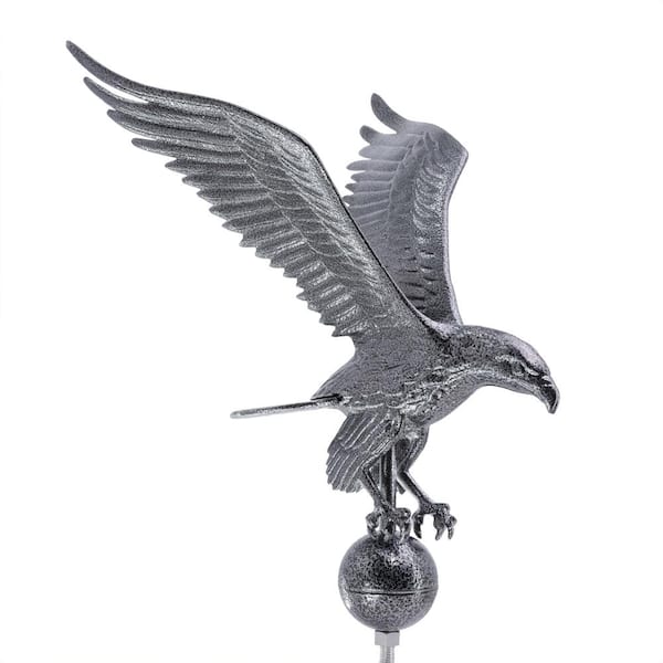18" Aluminum Flagpole Eagle - Swedish Iron with Swedish Iron Globe