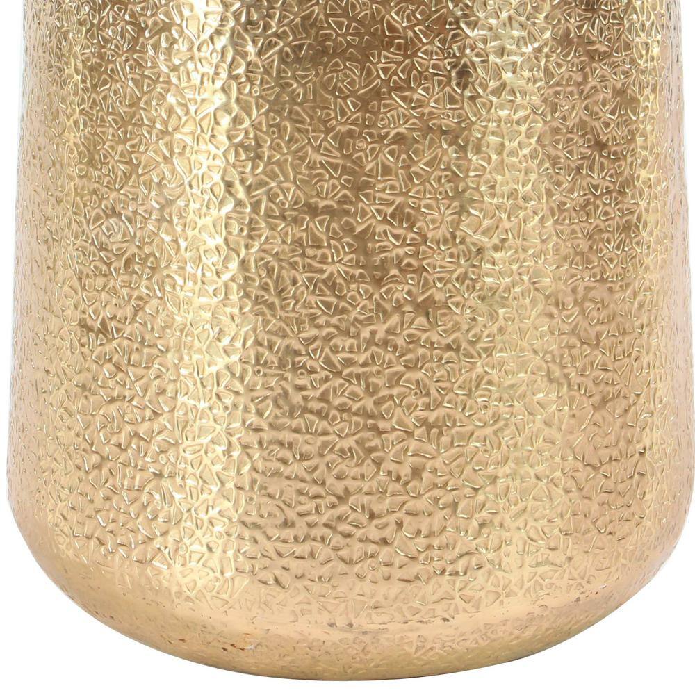 Gold Hammered Aluminum Indoor Outdoor Planter Set of 3