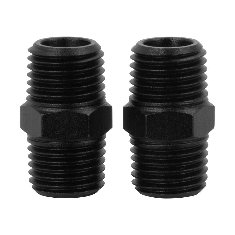 DEWALT 1/4 in. NPT Male x 1/4 in. NPT Male Close Hex Connector, 2-pieces