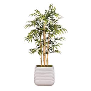 Vintage Home Artificial Faux Bamboo Tree 60'' Large Fake Plant Real Touch with Eco Planter
