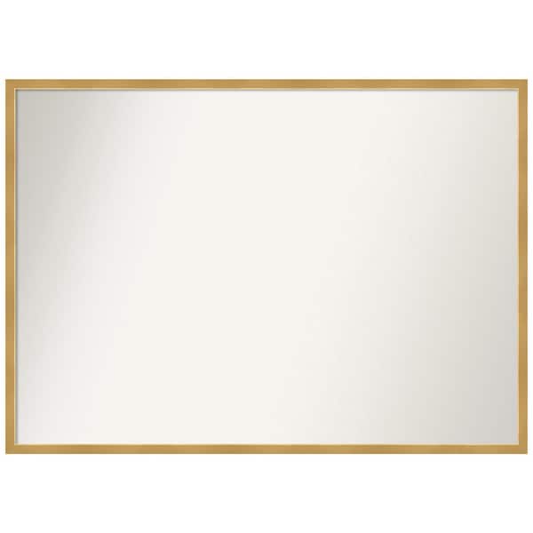 Amanti Art Svelte Polished Gold 39.5 in. W x 28.5 in. H Rectangle Non-Beveled Wood Framed Wall Mirror in Gold