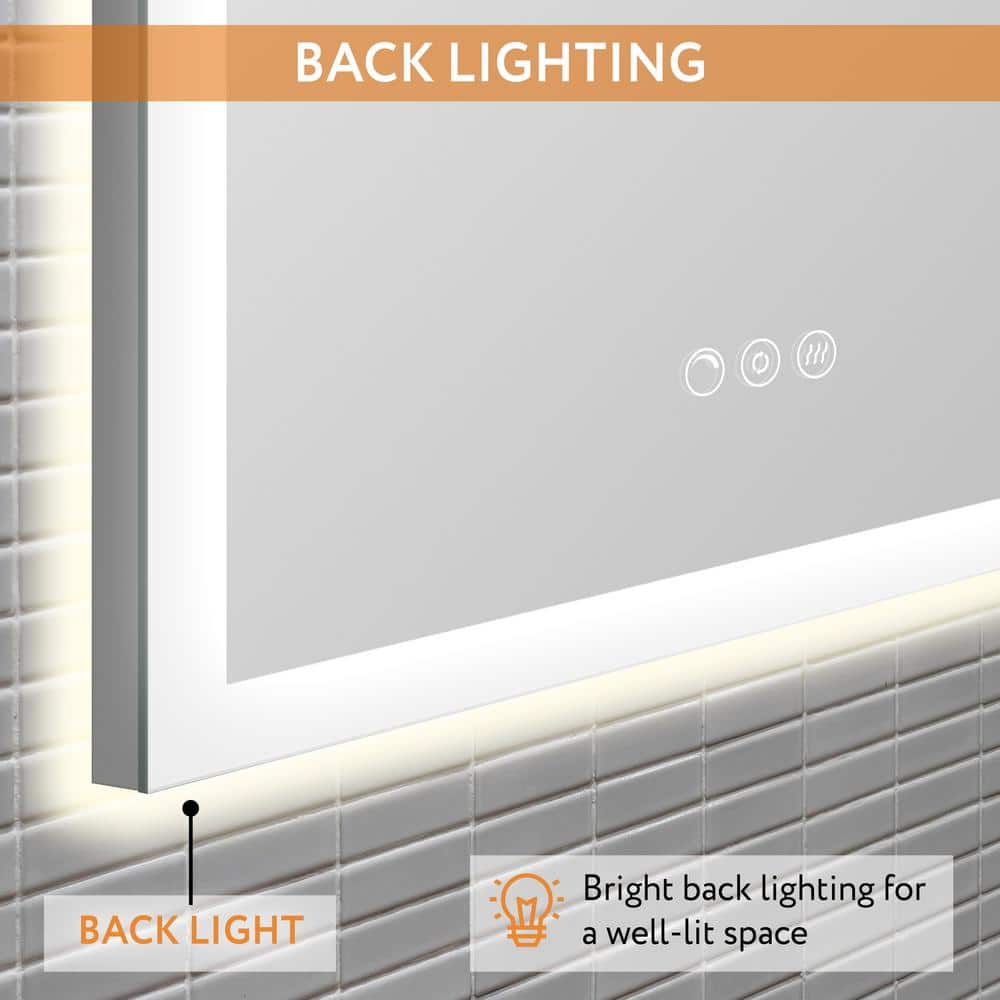 40" x 28" Frameless LED Bathroom Vanity Mirror with Anti-Fog