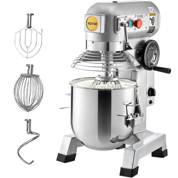Commercial Stand Mixer 30 qt. Dough Mixer Heavy Duty Silver Electric Food Mixer with 3-Speeds Adjustable 1100 W