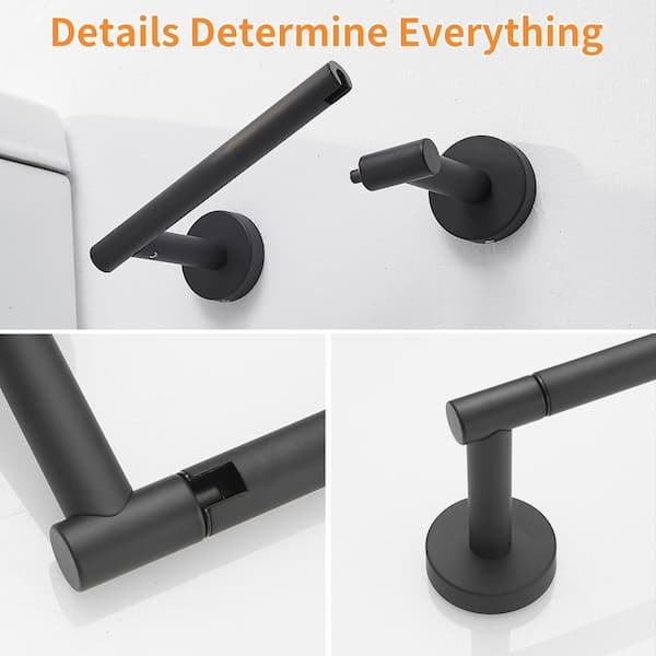 Wall Mounted Double Post Toilet Paper Holder Non-Slip Tissue Roll Holder for Bathroom in Vibrant Black