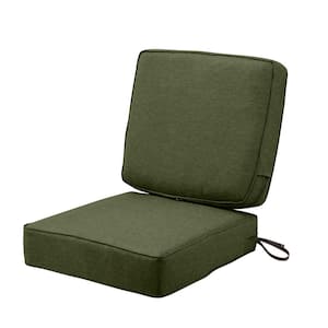 Montlake FadeSafe Water-Resistant Patio Cushion Set, 23 x 23 x 5 Inch (seat), 21 x 20 x 4 Inch (back), Heather Fern
