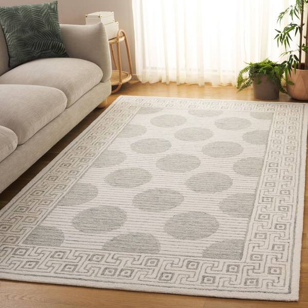 Pine 5 ft. x 8 ft. Sage/Ivory Polka Dot Area Rug