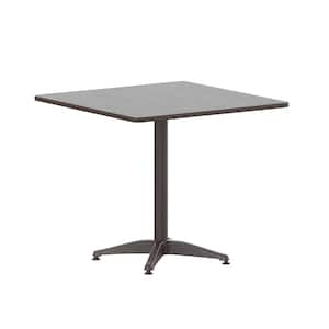 Brown Square Aluminum Outdoor Dining Table