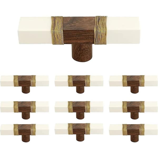Mascot Hardware White Marble Effect 3 in. Brown and White Cabinet Knob (10-Pack)