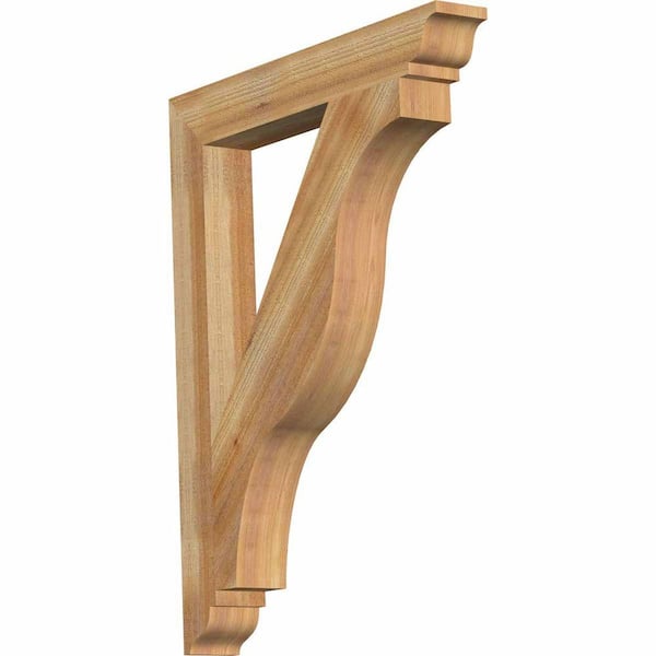 Ekena Millwork 4 in. x 38 in. x 30 in. Western Red Cedar Funston Traditional Rough Sawn Bracket