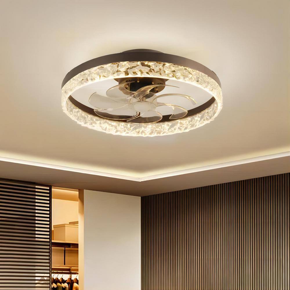 Bronze 19.6'' Low Profile LED Ceiling Fan with Remote