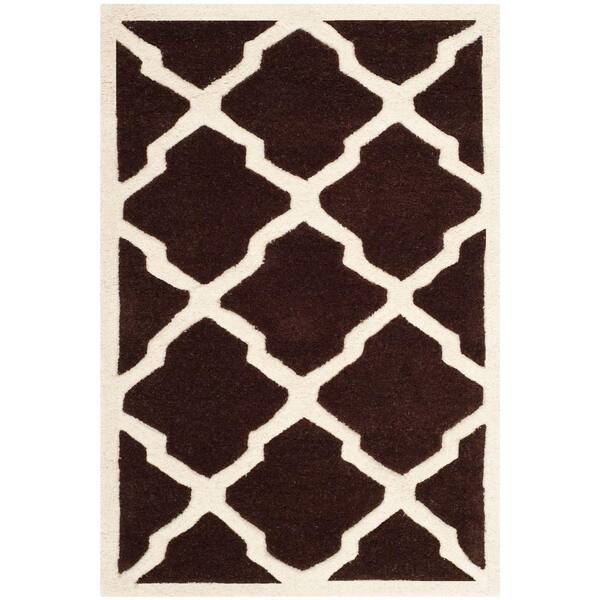 SAFAVIEH Chatham Dark Brown/Ivory 3 ft. x 5 ft. Geometric Area Rug