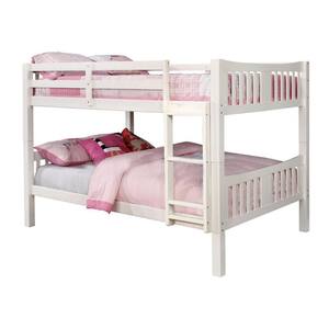 White Twin Adjustable Bunk Bed with Ladders