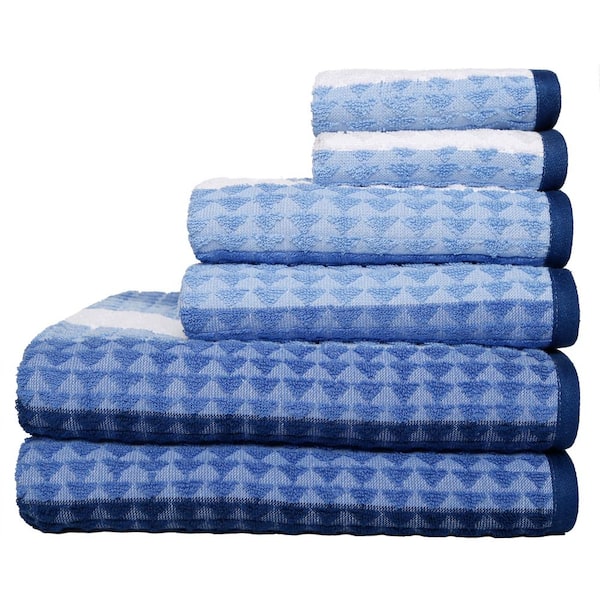 Tommy Bahama Ocean Bay Stripe 3-Piece Cotton Towel Set, Blue