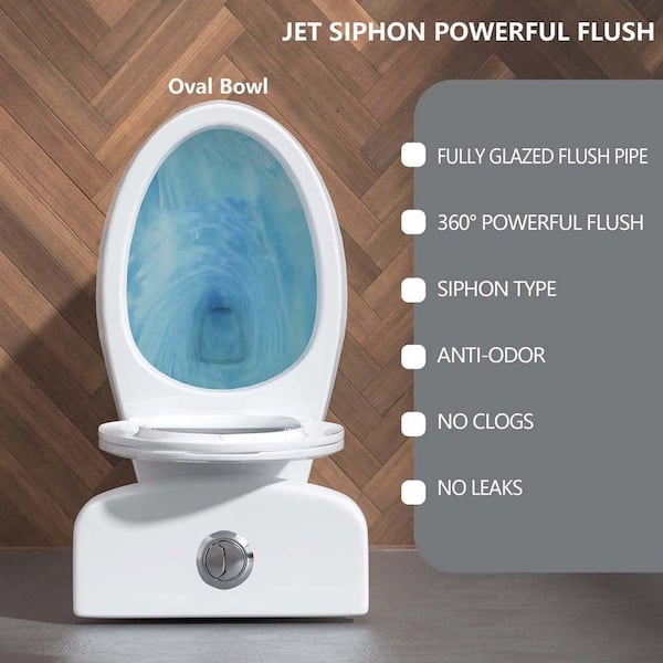 XUJMK 12 inch 2-piece 1.1/1.6 GPF Water-Efficient Dual Flush