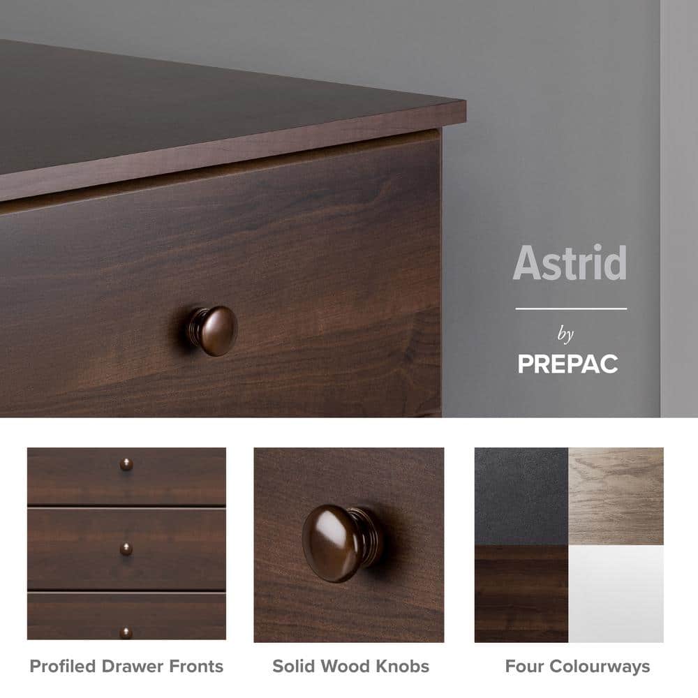 Astrid Espresso 4-Drawer Vertical Wood Dresser