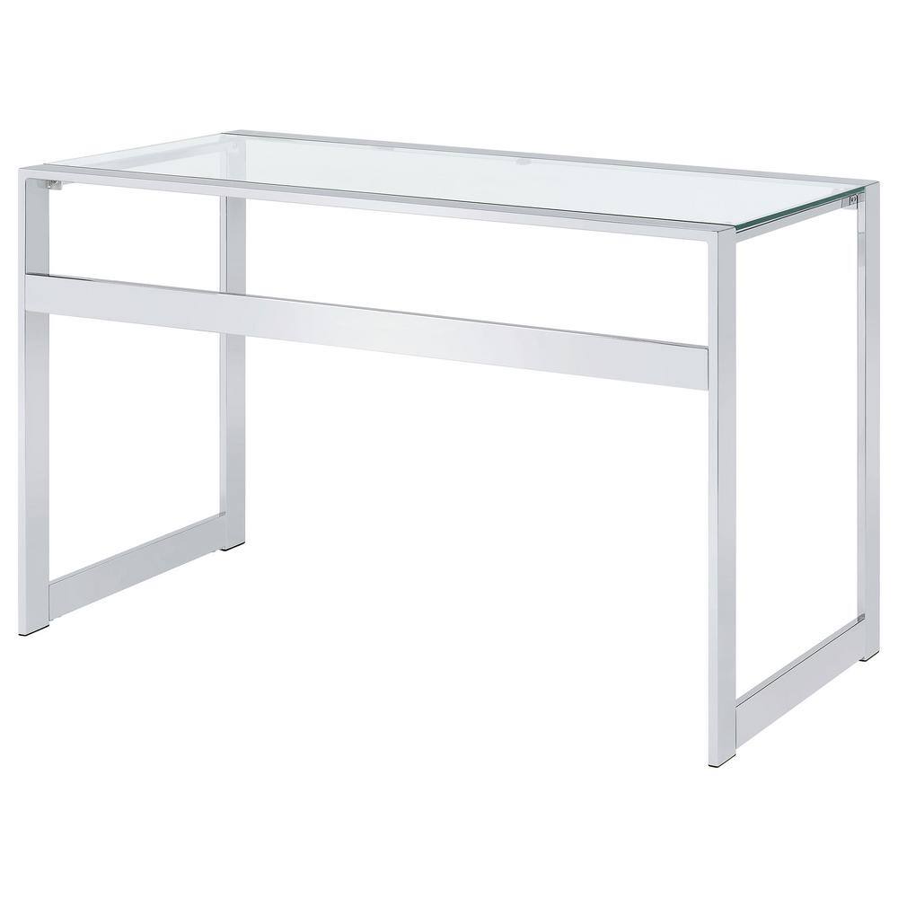 Hartford Contemporary 47'' Silver Glass Top Home Office Desk