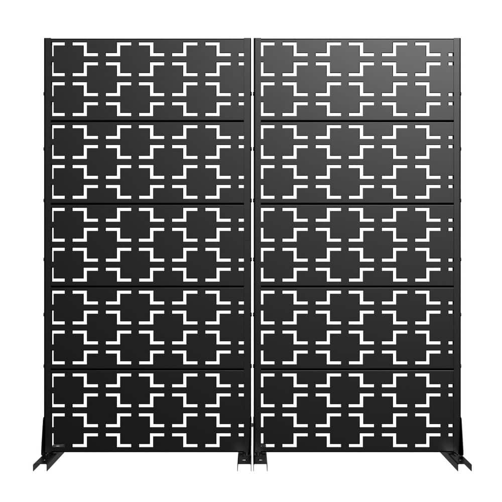 60 in.L x 16 in.W x 60 in.H Black Metal Outdoor Privacy Screen Fence for Patio Garden 2-Pack price history on PriceWatchPro