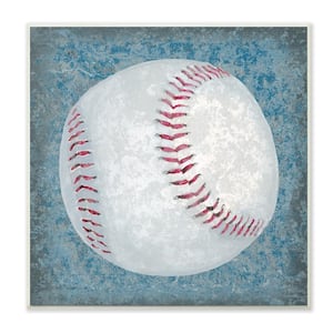 12 in. x 12 in." Grunge Sports Equipment Baseball" by Studio W Printed Wood Wall Art