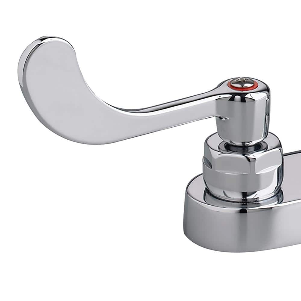 Polished Chrome Double-Handle Centerset Lavatory Faucet with Wrist Blade Handles