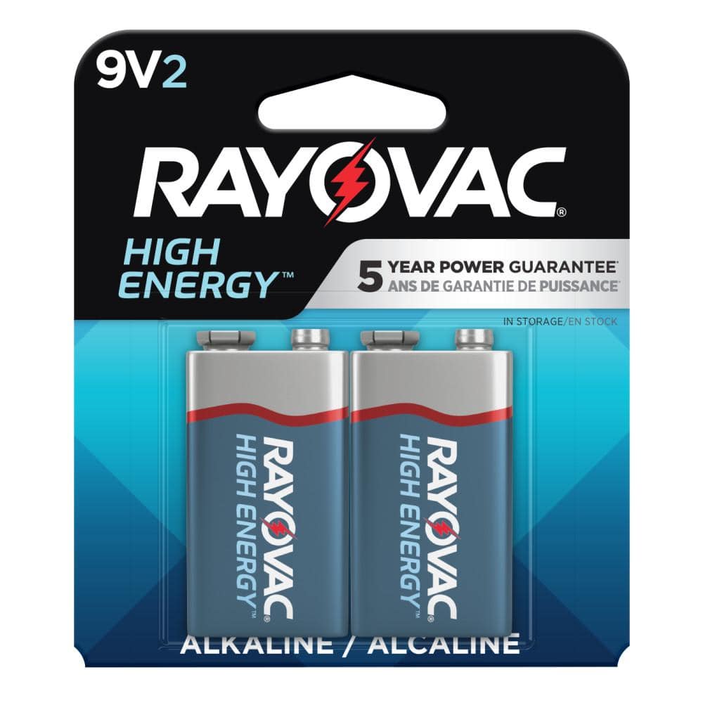 Rayovac High Energy 9V Batteries (2-Pack), Alkaline 9 Volt Batteries  A1604-2TJ - The Home Depot