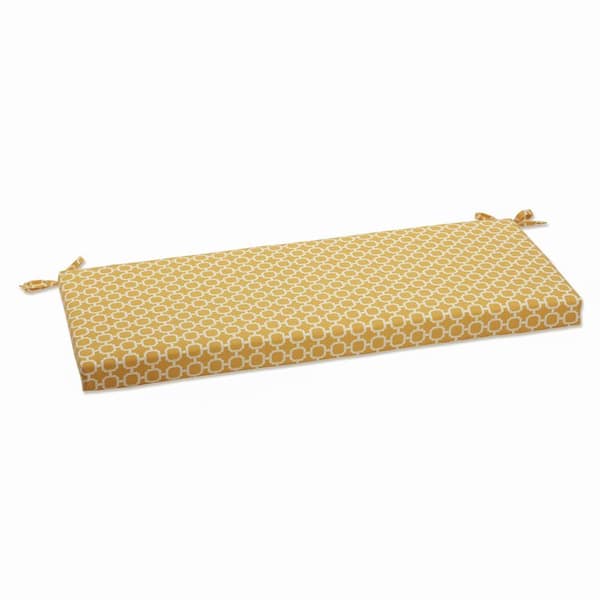 Pillow Perfect Other Rectangular Outdoor Bench Cushion in Yellow
