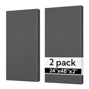 5 in. T x 4 ft. x 2 ft. Dark Grey Fiberglass Sound Absorbing Panel 2-Pack