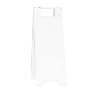 Minicade 12 in. W x 24 in. H White Plastic Portable Foldable Double-Sided A-Frame Sign Stand