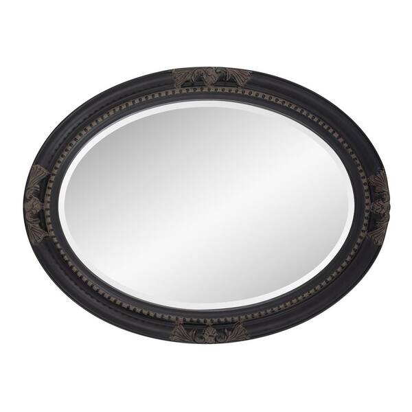 Marley Forrest - Medium Oval Antique Black Finish Beveled Glass Classic Mirror (33 in. H x 25 in. W)