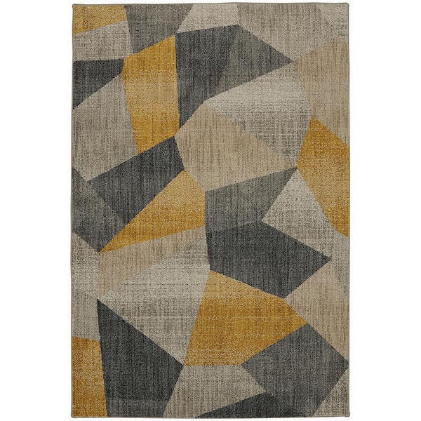 Mohawk Home Downtown Mustard 5 ft. x 8 ft. Geometric Area Rug