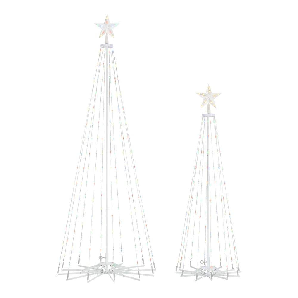 Home Accents Holiday 2-Piece Multi LED Cone Trees