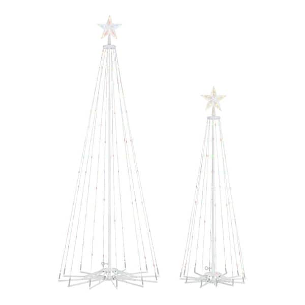 Home Accents Holiday 2-Piece Multi LED Cone Trees