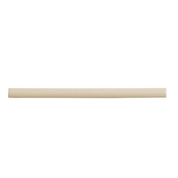 Horizonte 0.5 in. x 8 in. Glossy Alabaster Beige Ceramic Pencil Trim Wall Tile (0.27 sq. ft./Case)-10 Pack