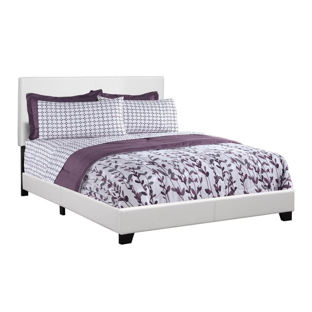 White LeatherLook Queen Size Bed HD5911Q The Home Depot